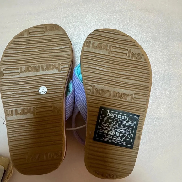 Hari Mari Sandals Kids Toddler Size 5 Purple Flip Flop Soft Leather NEW - Picture 3 of 3